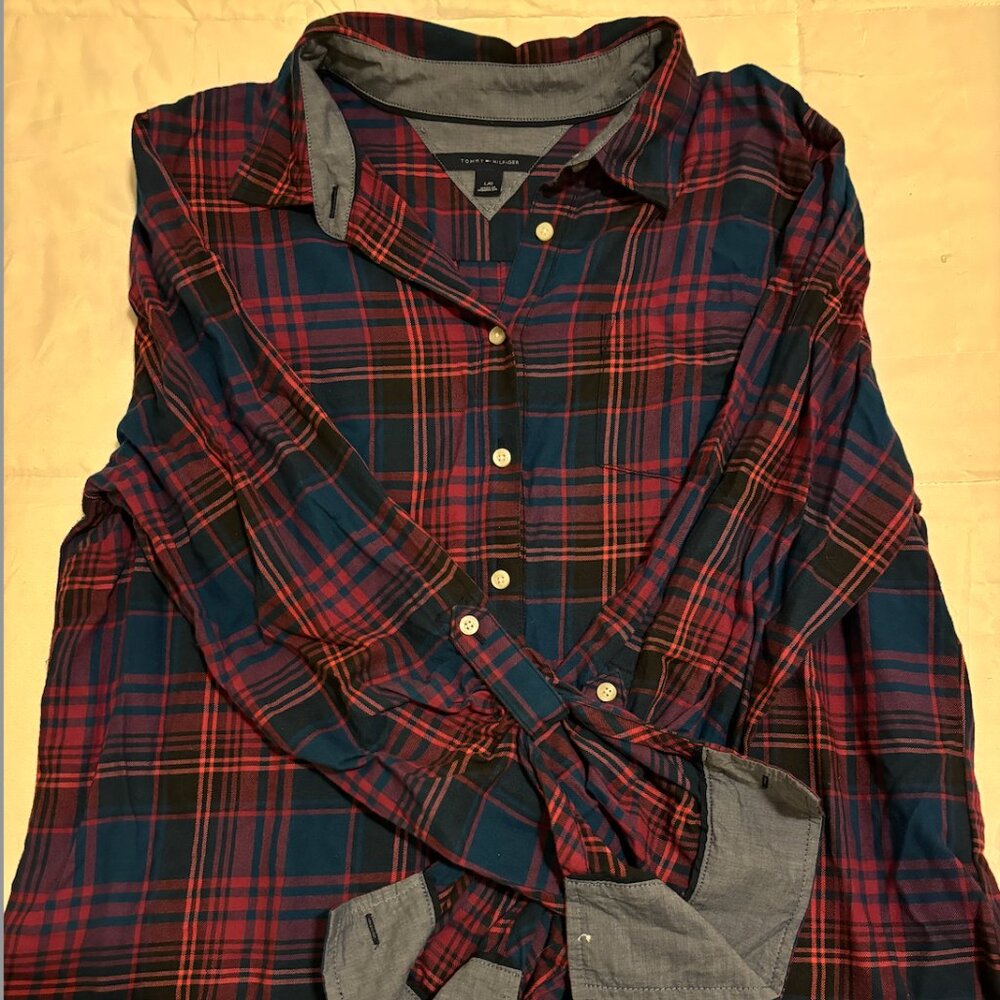 Red/Blue Tommy Hilfiger Plaid Button Down